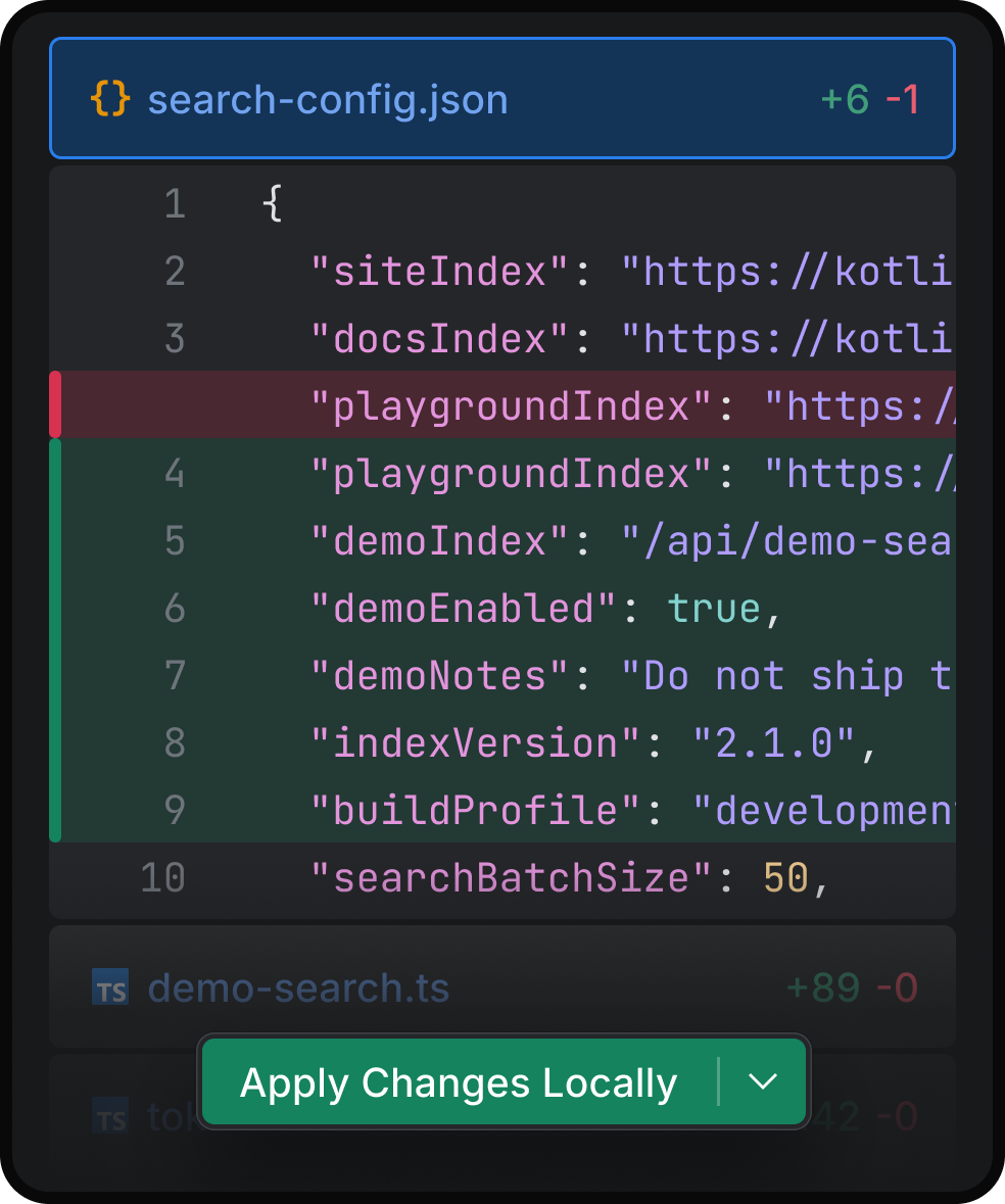 Review changes screenshot